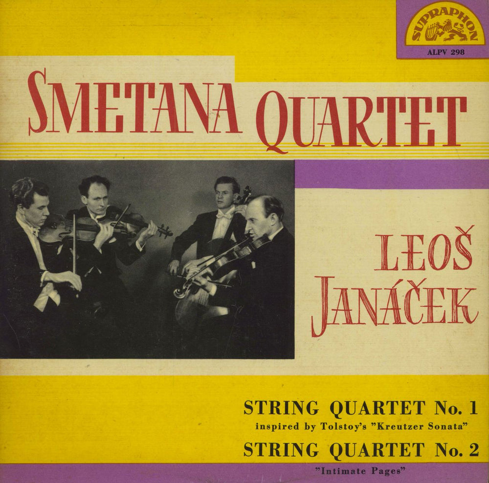 Smetana Quartet Leoš Janácek: String Quartet No. 1 & String Quartet No. 2 Czech vinyl LP album (LP record) ALPV298