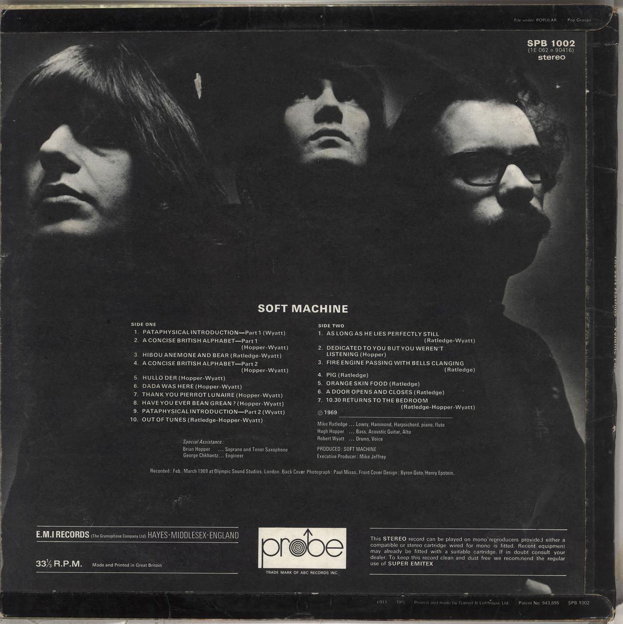 Soft Machine Volume Two - 1st - Black Label - VG UK Vinyl LP