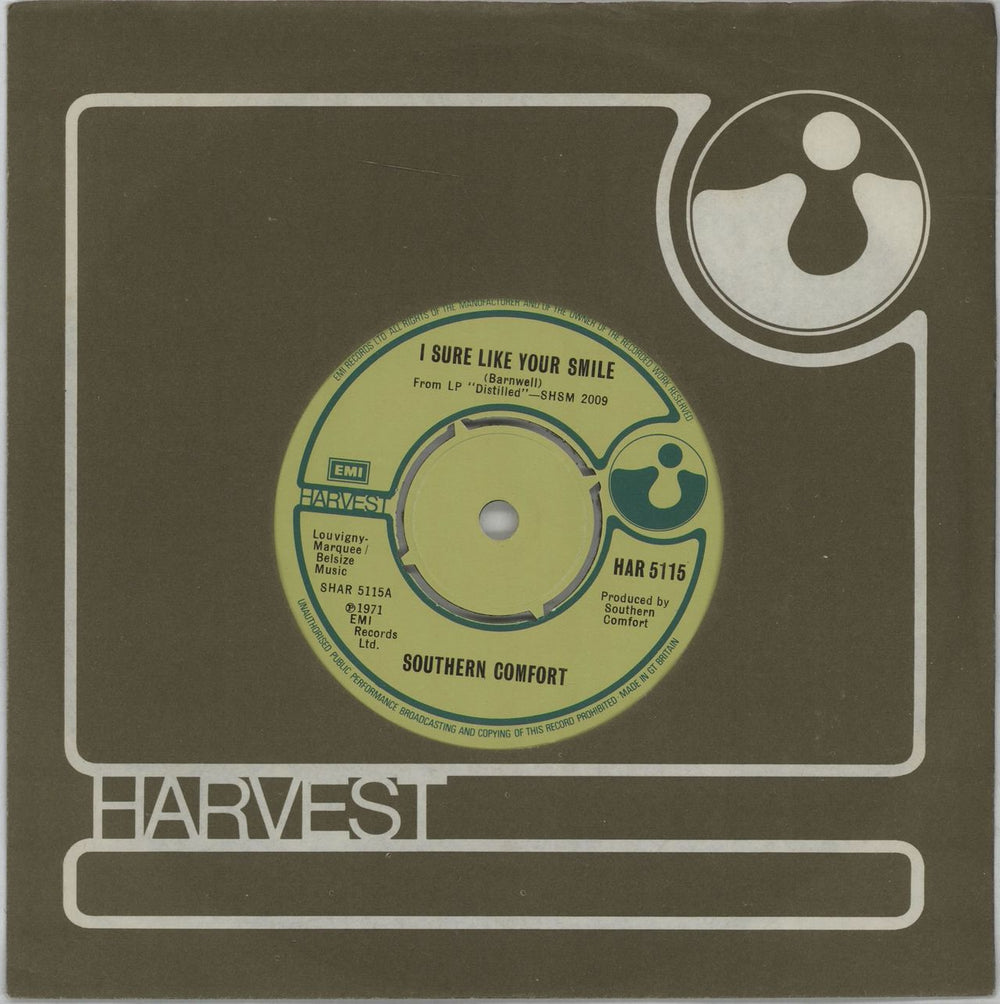 Southern Comfort I Sure Like Your Smile UK 7" vinyl single (7 inch record / 45) HAR5115