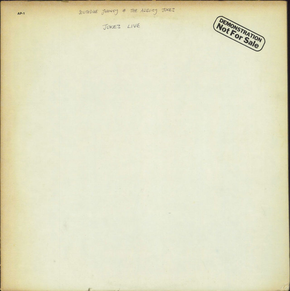 Southside Johnny & The Asbury Jukes Jukes Live US Promo vinyl LP album (LP record) AS275