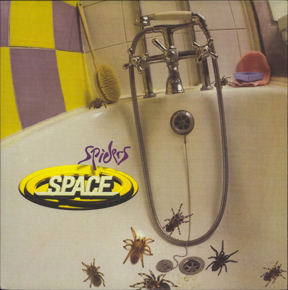 Space (90s) Spiders - Yellow vinyl UK picture disc LP (vinyl picture disc album) DEMREC951