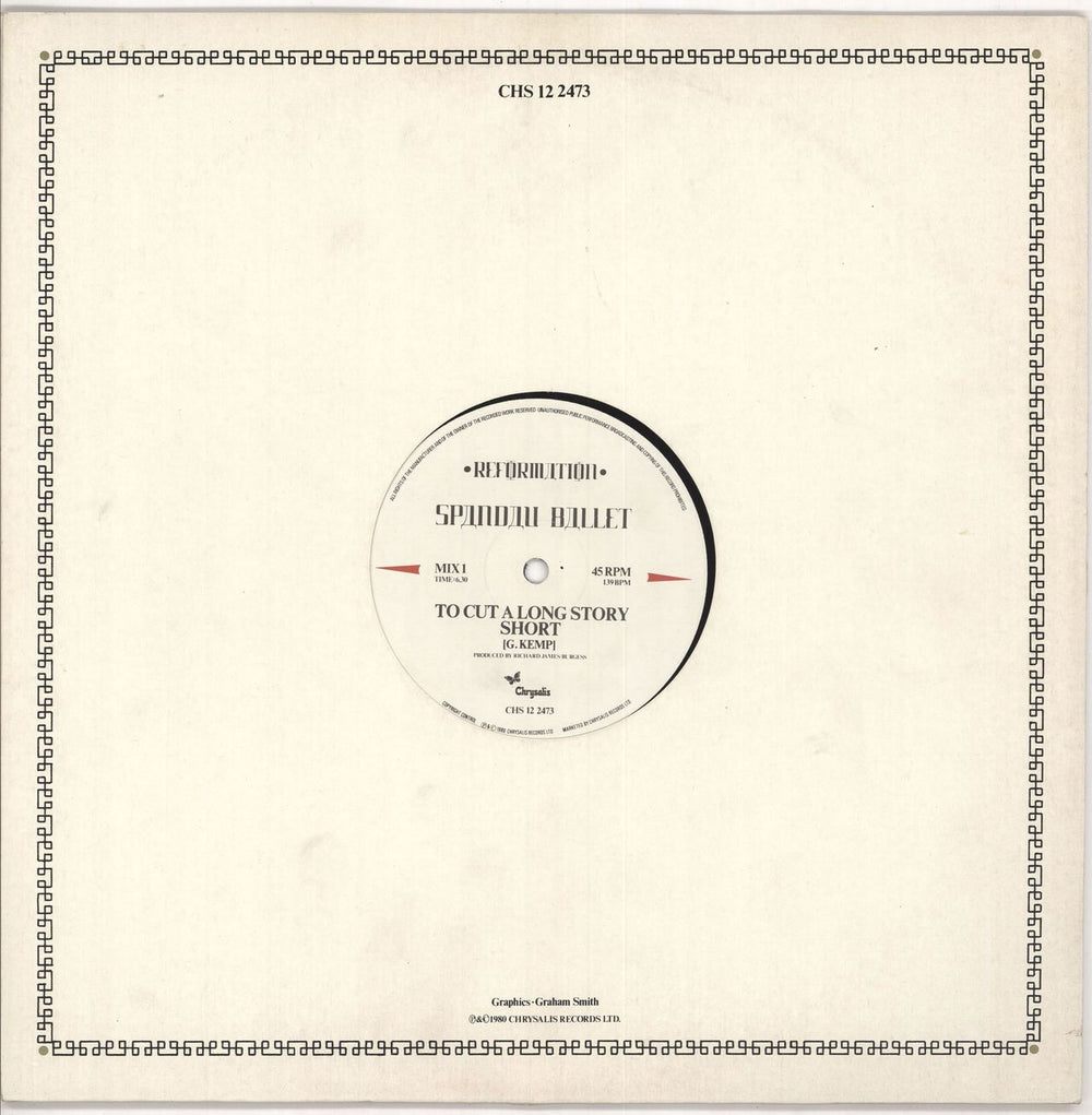 Spandau Ballet To Cut A Long Story Short UK 12" vinyl single (12 inch record / Maxi-single) CHS122473