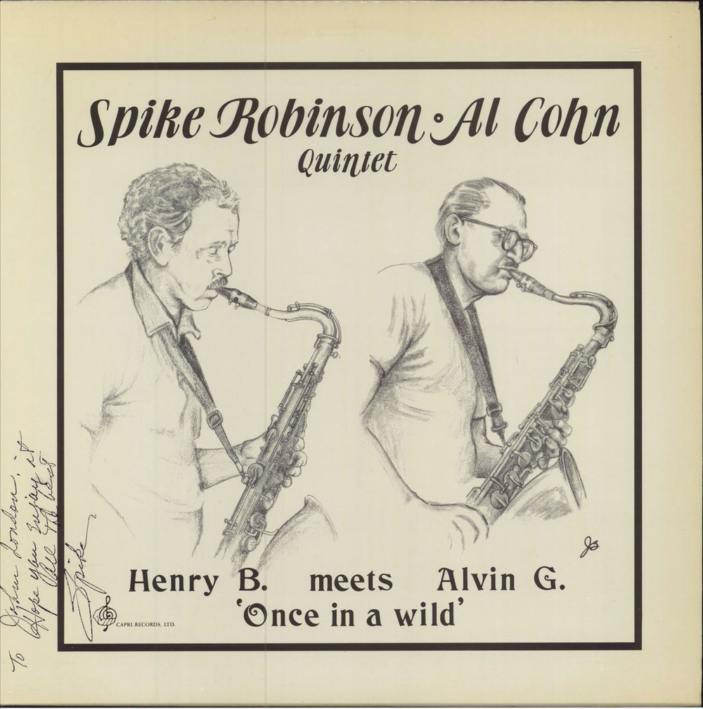 Spike Robinson Henry B. Meets Alvin G. "Once In A Wild" - Autographed US vinyl LP album (LP record) 61787