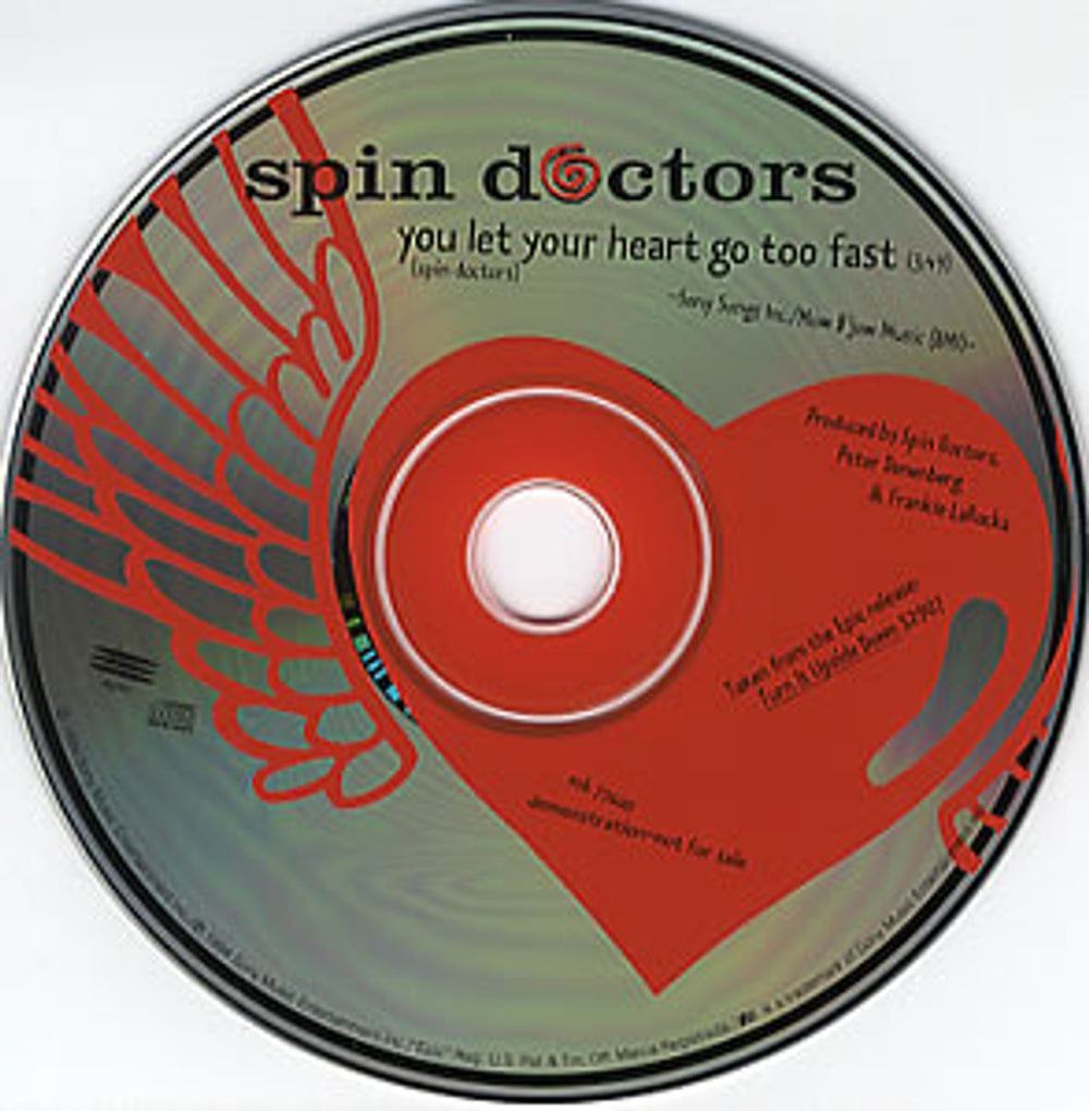 Spin Doctors You Let Your Heart Go Too Fast US Promo CD single (CD5 / 5") SPDC5YO30635