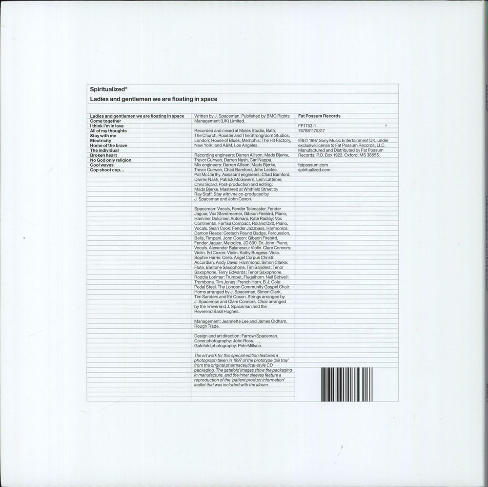 Spiritualized Ladies And Gentlemen We Are Floating In Space - 180gm Vinyl UK 2-LP vinyl record set (Double LP Album)