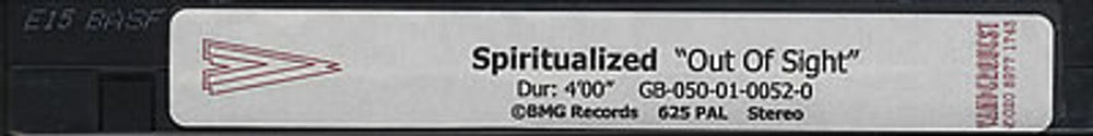 Spiritualized Out Of Sight UK Promo video (VHS or PAL or NTSC) PROMO VIDEO