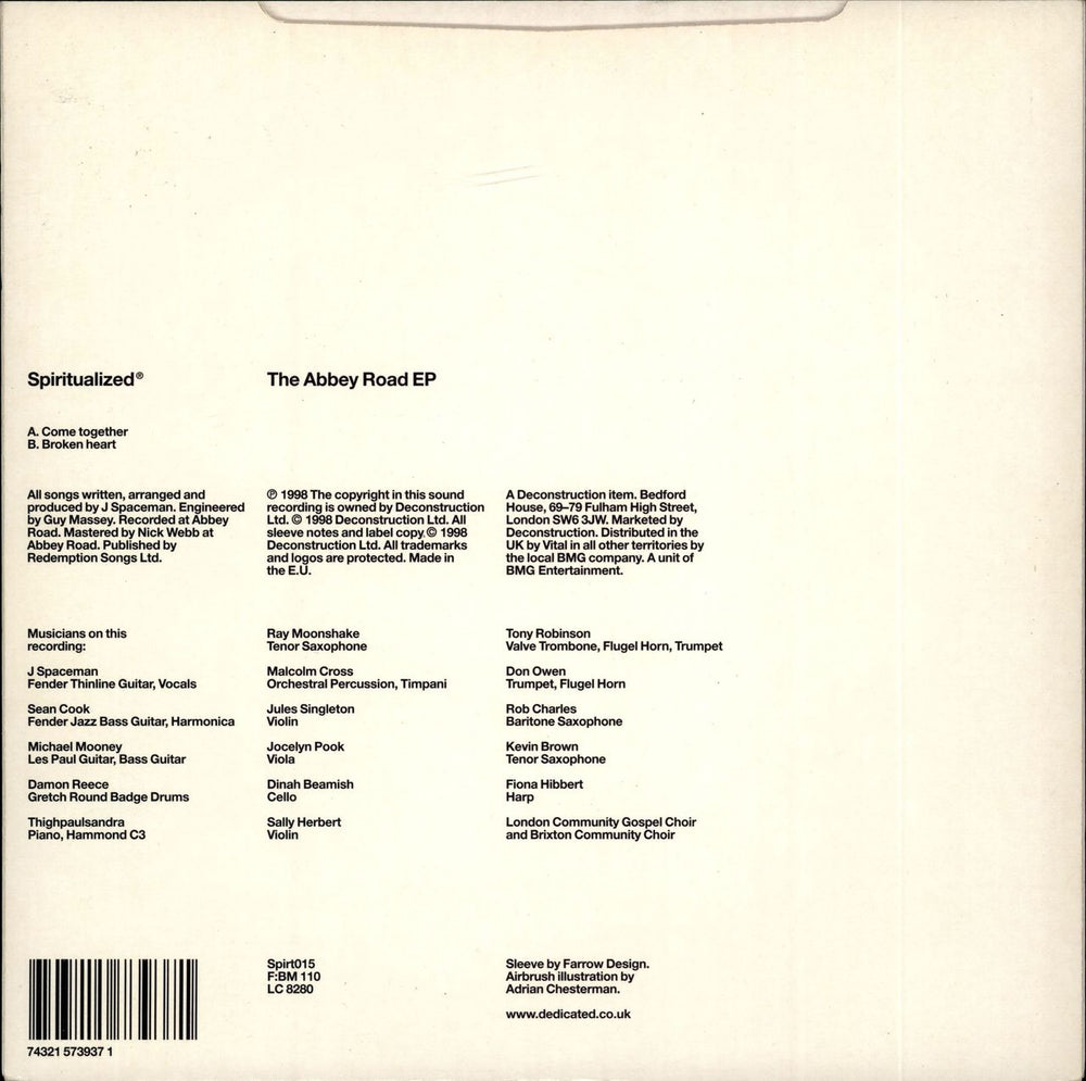 Spiritualized The Abbey Road EP UK 7" vinyl single (7 inch record / 45) 743215739371