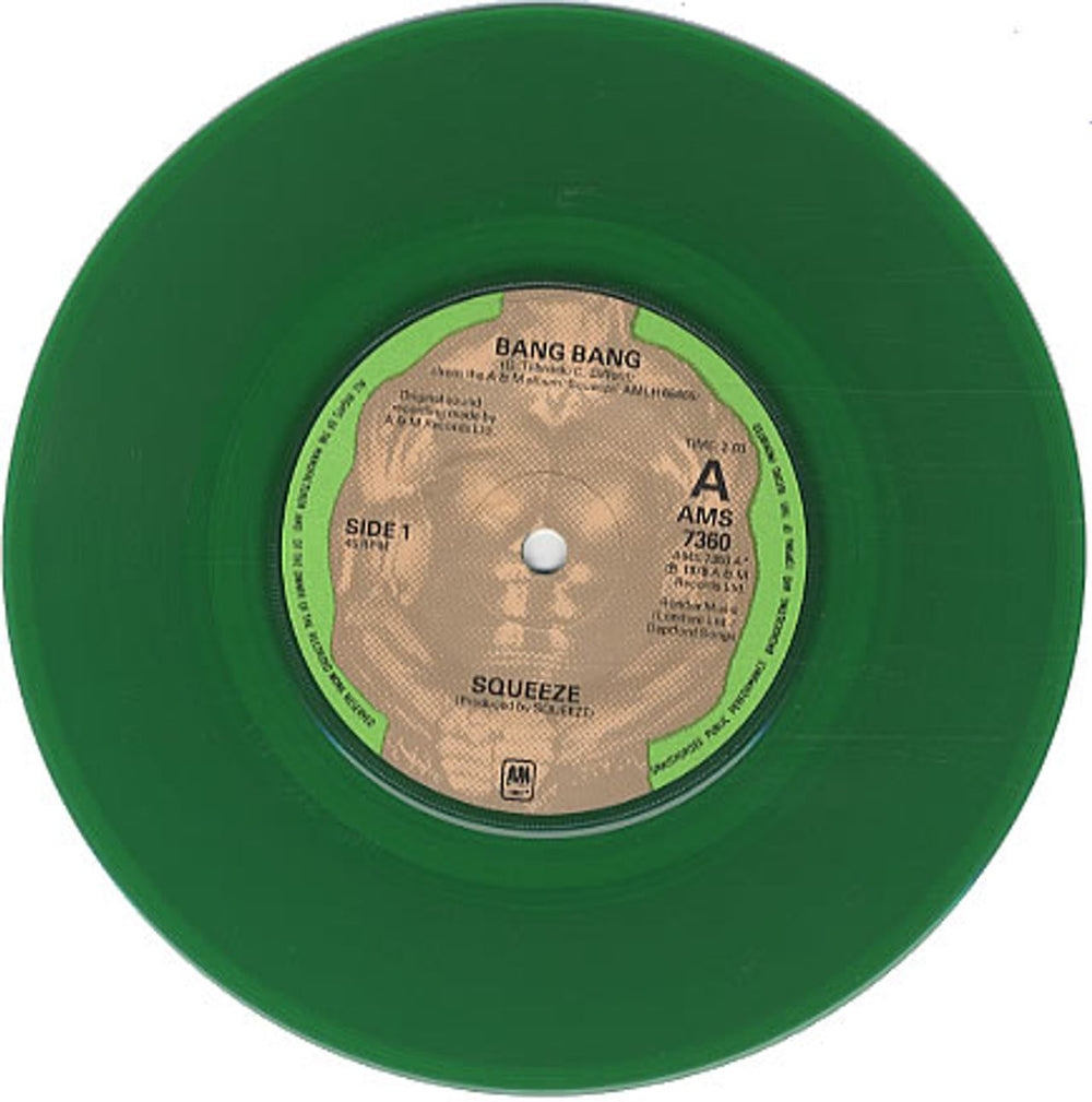 Squeeze Bang Bang - Green Vinyl UK 7" vinyl single (7 inch record / 45) SQU07BA42555