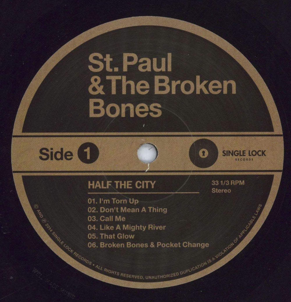 St. Paul & The Broken Bones  Half The City - Reissue US vinyl LP album (LP record) YTCLPHA819578