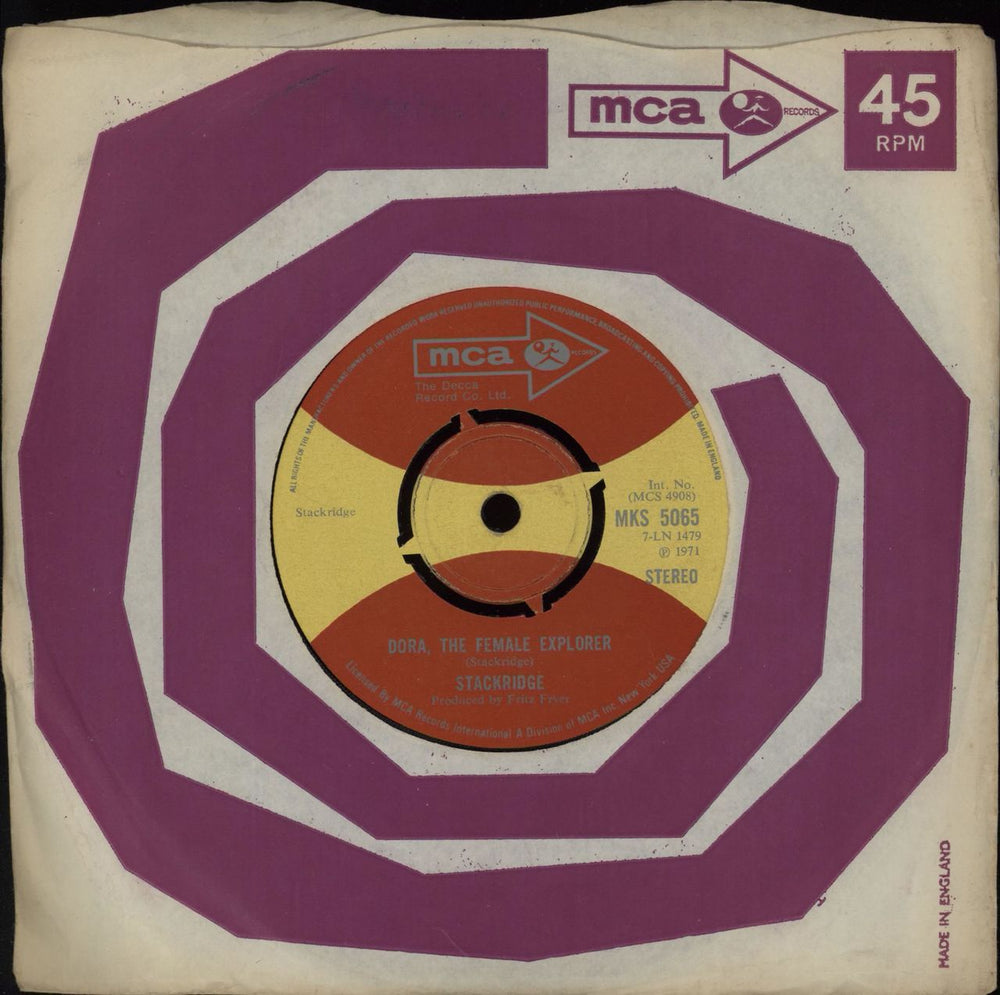 Stackridge Dora, The Female Explorer UK 7" vinyl single (7 inch record / 45) MKS5065