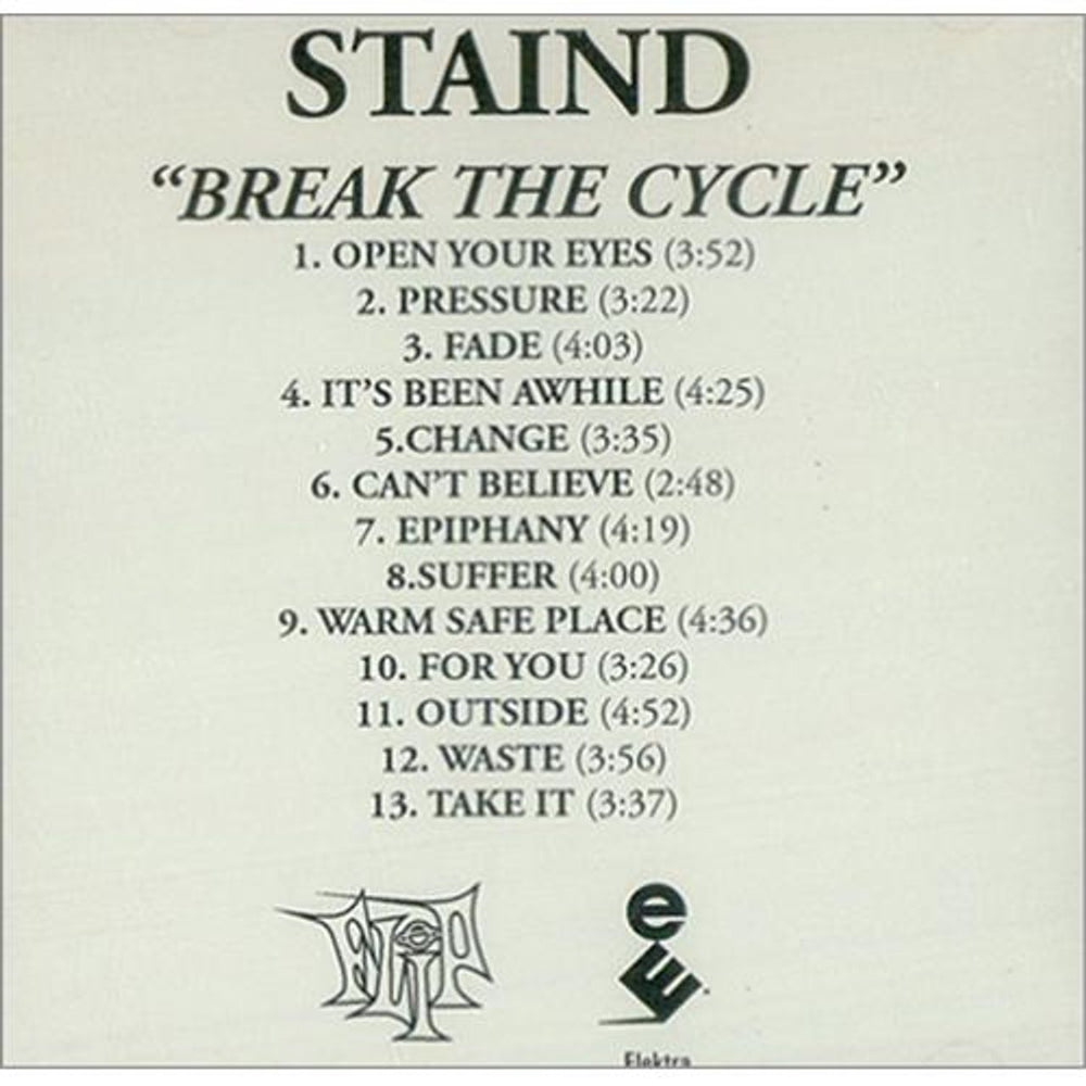 Staind Break The Cycle US Promo CD-R acetate CD ACETATE