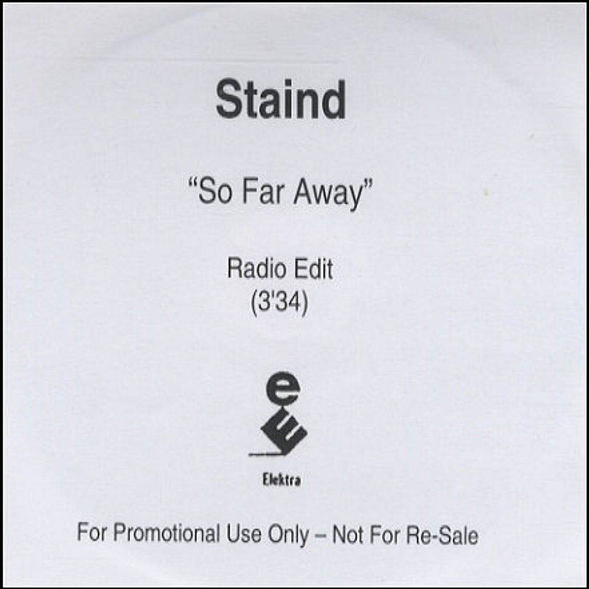 Staind So Far Away UK Promo CD R acetate RareVinyl