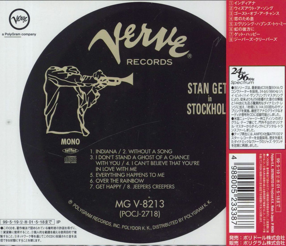 Stan Getz In Stockholm Japanese CD album (CDLP)