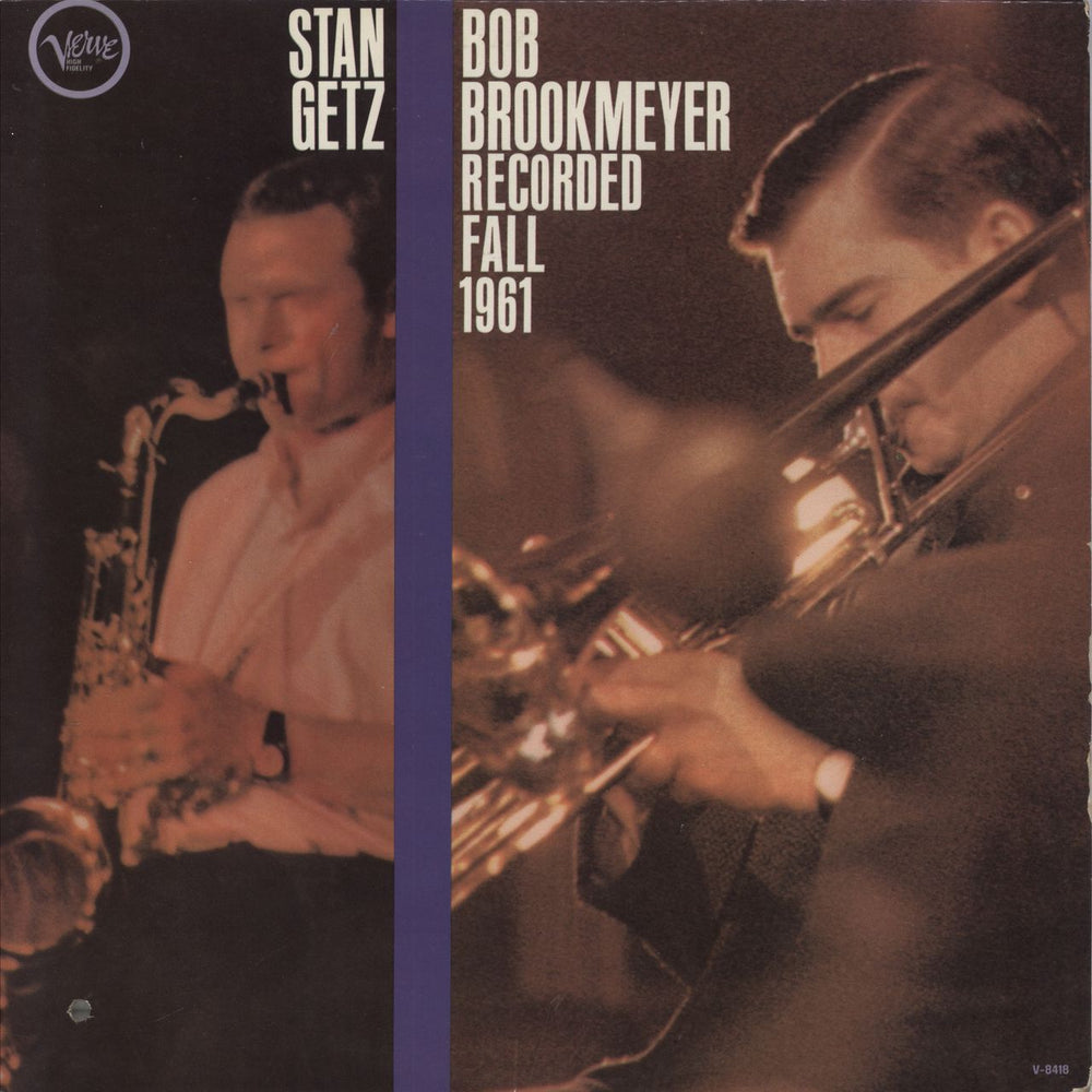 Stan Getz Recorded Fall 1961 US vinyl LP album (LP record) V-8418