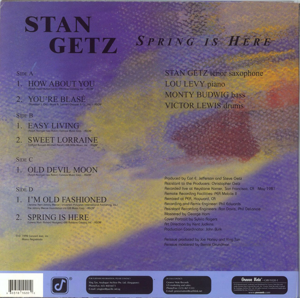 Stan Getz Spring Is Here - 180gm Vinyl US 2-LP vinyl record set (Double LP Album) 660318102010