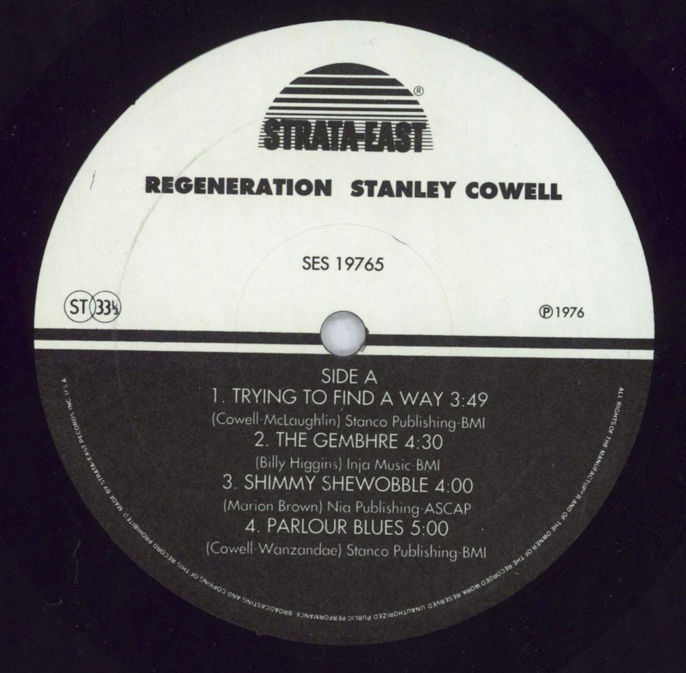 Stanley Cowell Regeneration US vinyl LP album (LP record) UYDLPRE819369