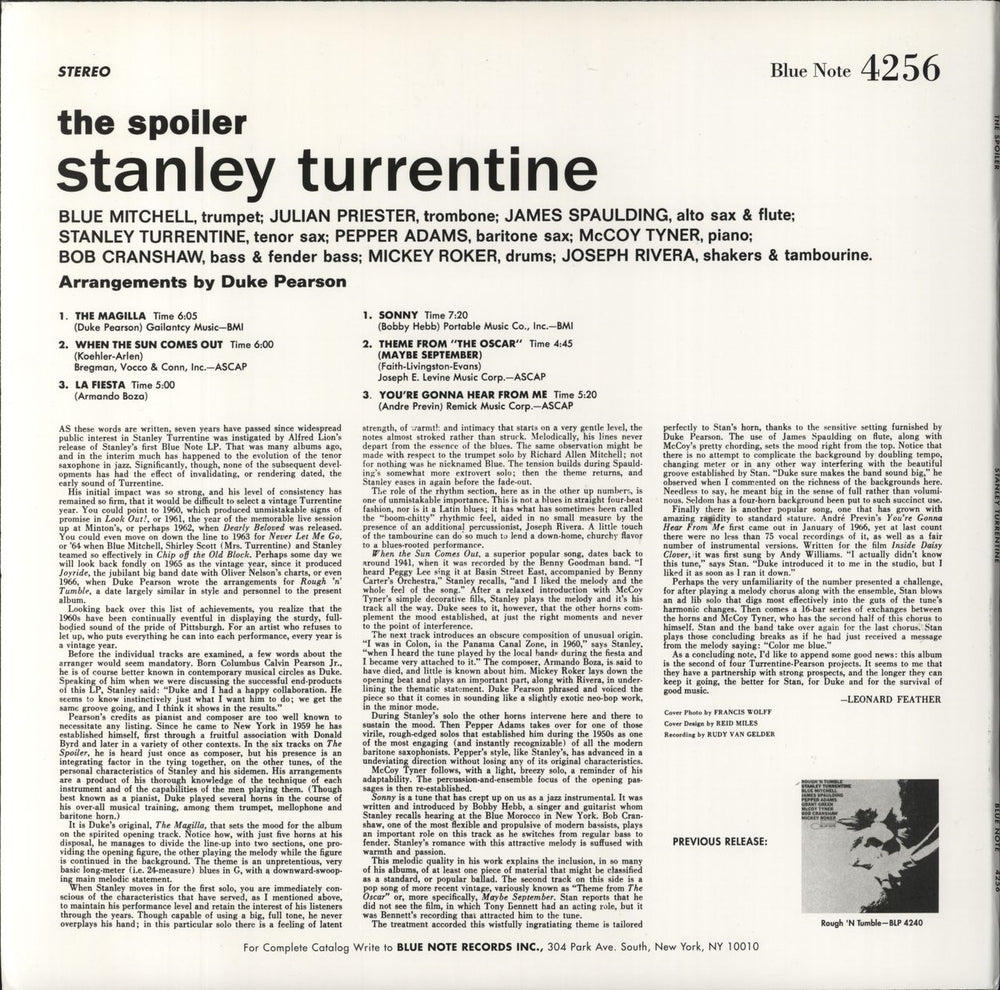 Stanley Turrentine The Spoiler US vinyl LP album (LP record)