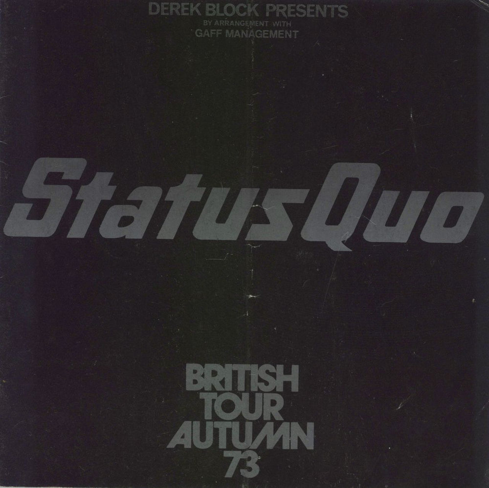 Status Quo British Tour Autumn '73 + Ticket Stub UK tour programme TOUR PROGRAMME