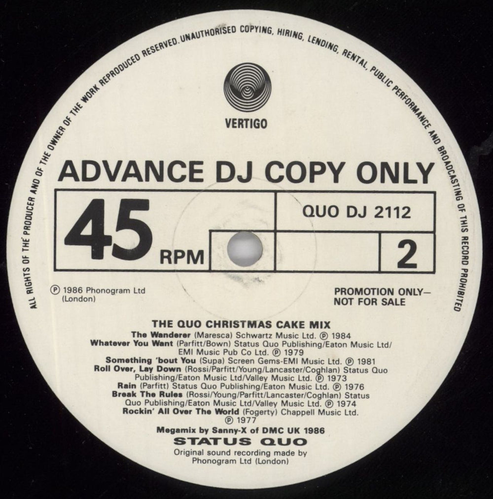 Status Quo Dreamin' UK Promo 12" vinyl single (12 inch record / Maxi-single) QUO12DR01211