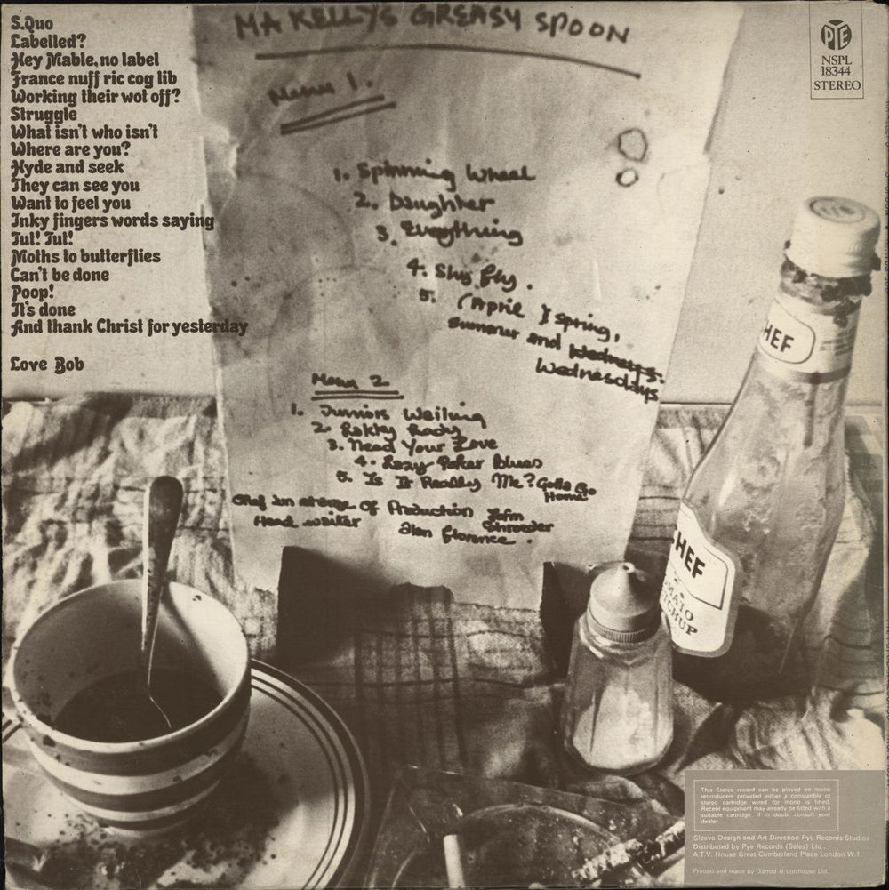 Status Quo Ma Kelly's Greasy Spoon - 3rd - Purple UK vinyl LP album (LP record)