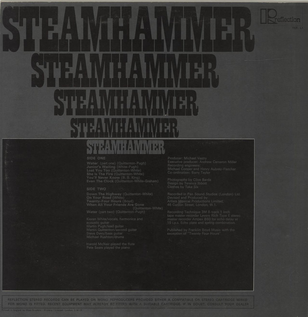 Steamhammer Reflection UK vinyl LP album (LP record) SMHLPRE684455