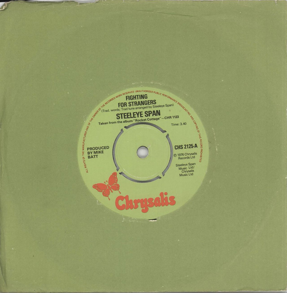 Steeleye Span Fighting For Strangers UK 7" vinyl single (7 inch record / 45) CHS2125