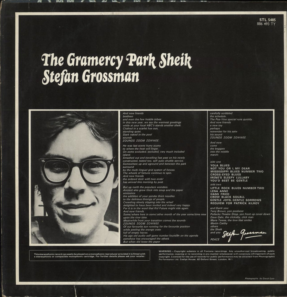 Stefan Grossman The Gramercy Park Sheik UK vinyl LP album (LP record)