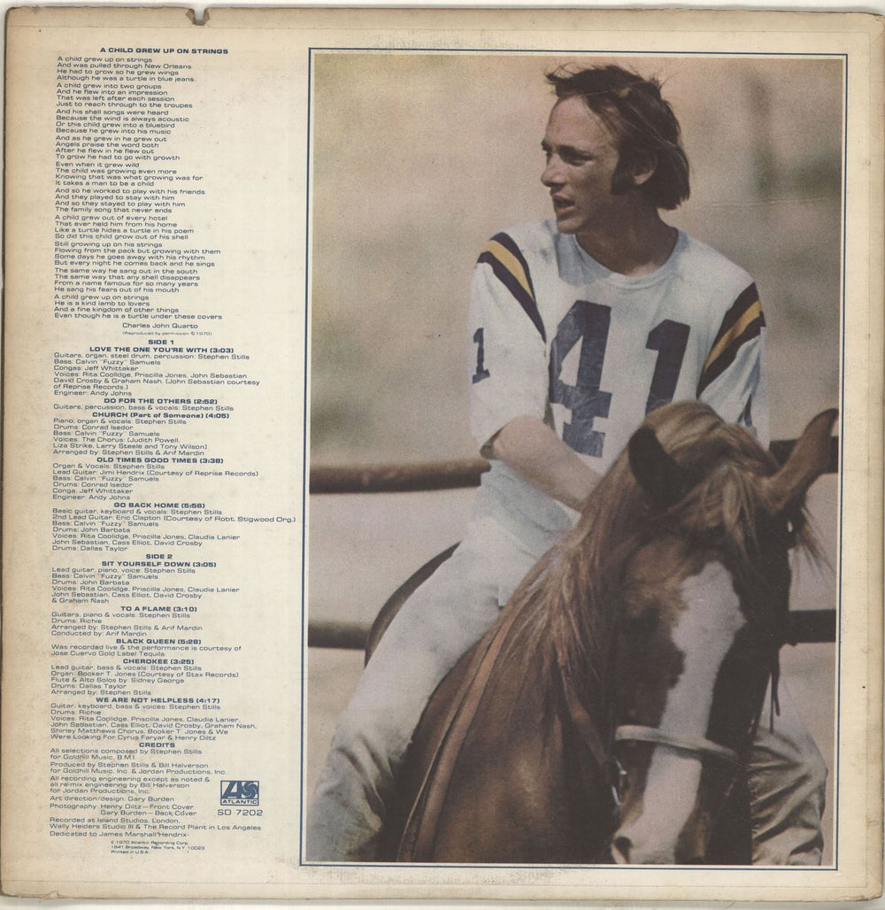 Stephen Stills Stephen Stills US vinyl LP album (LP record)