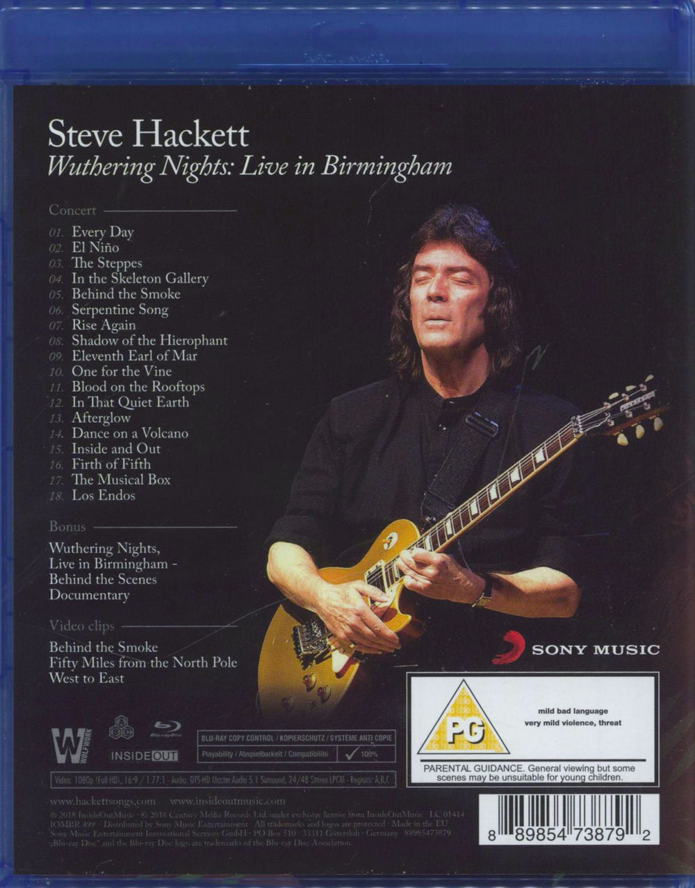 Steve Hackett Wuthering Nights: Live In Birmingham UK Blu Ray DVD