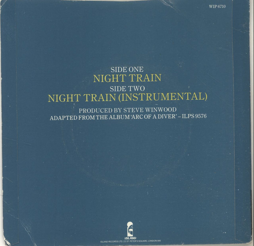 Steve Winwood Night Train UK 7" vinyl single (7 inch record / 45) WWD07NI698142