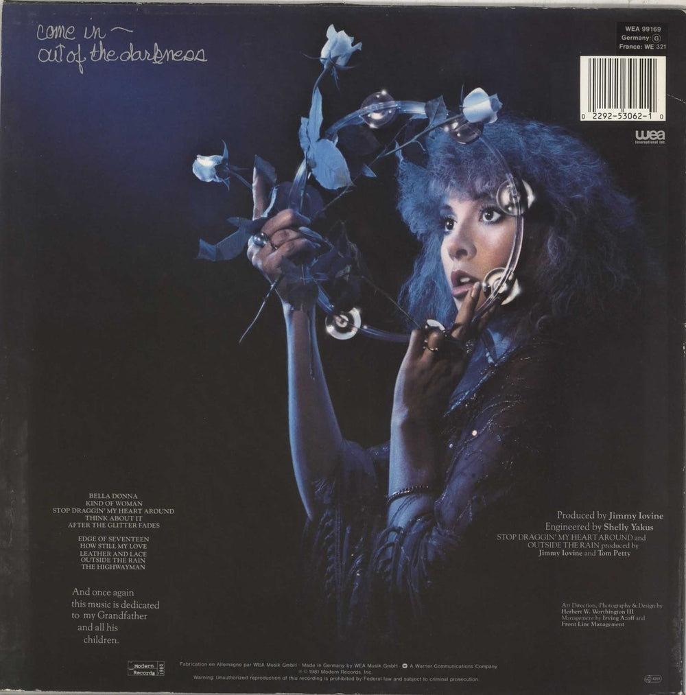 Stevie Nicks Bella Donna - 2nd German vinyl LP album (LP record) 022925306210