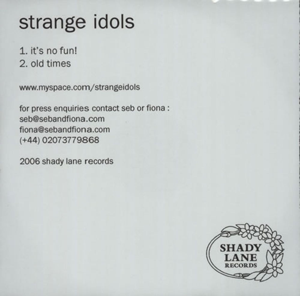 Strange Idols It's No Fun! UK Promo CD-R acetate CD-R ACETATE