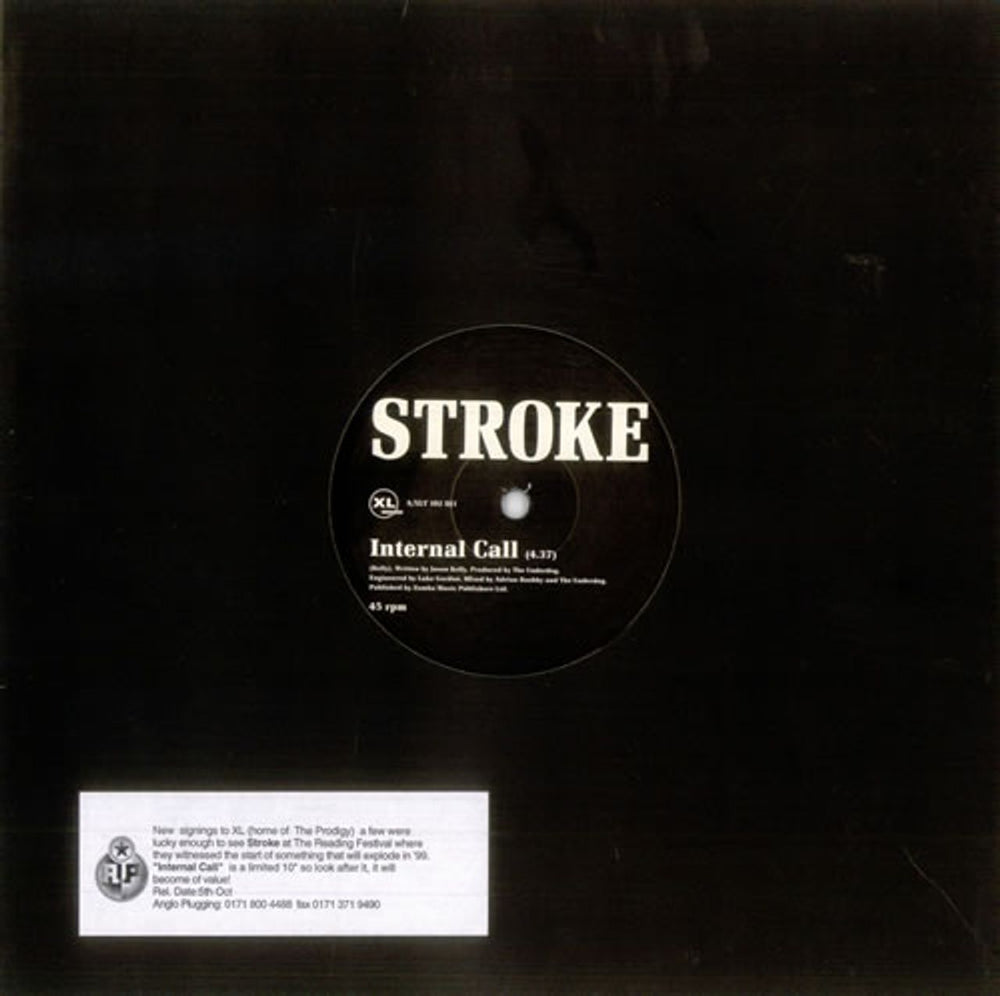 Stroke Internal Call UK Promo 10" vinyl single (10 inch record) XLT102DJ1