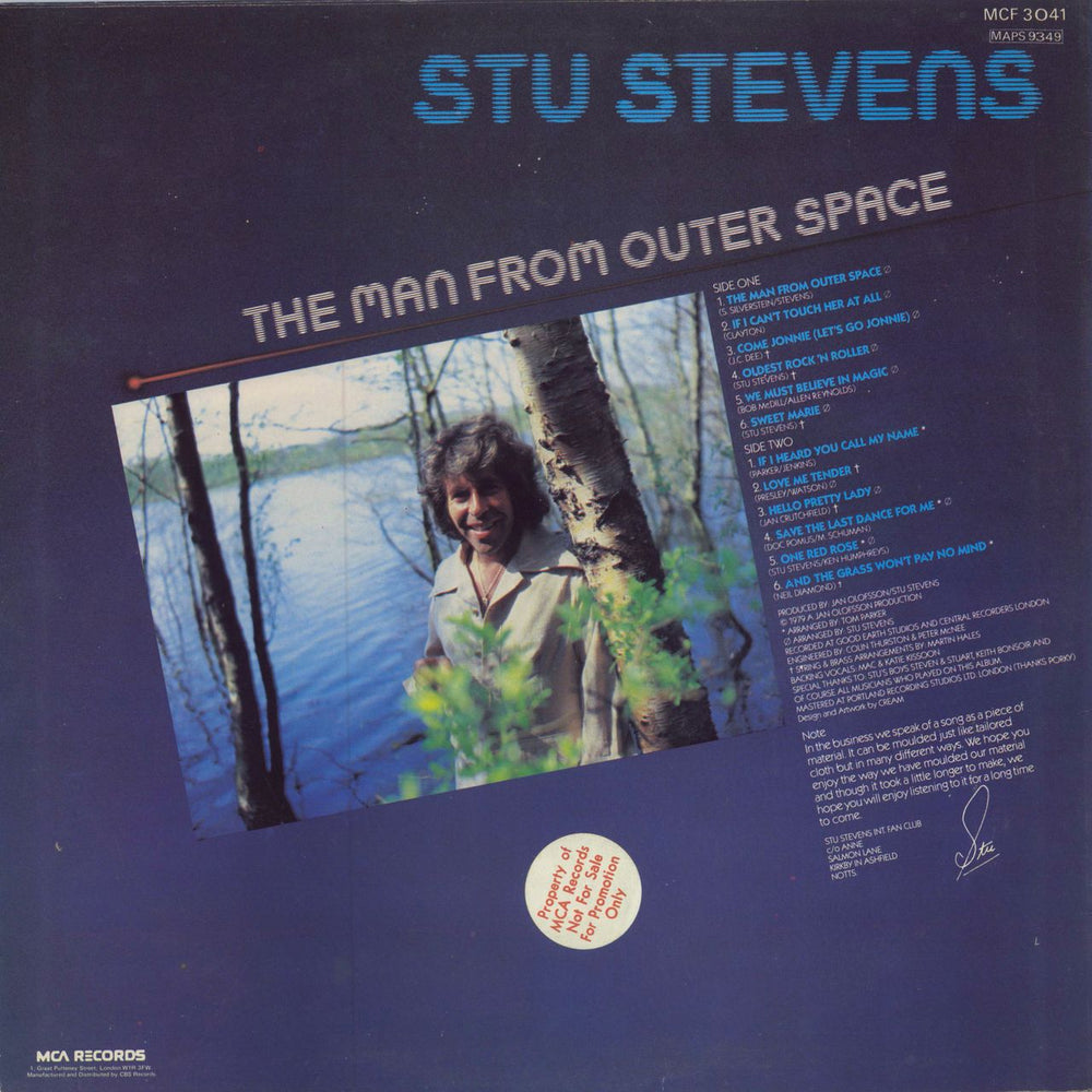 Stu Stevens The Man From Outer Space UK vinyl LP album (LP record)