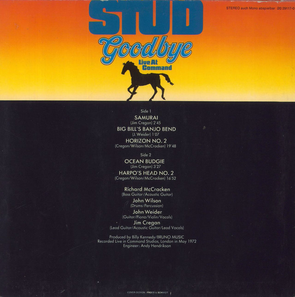 Stud Goodbye (Live At Command) German vinyl LP album (LP record)