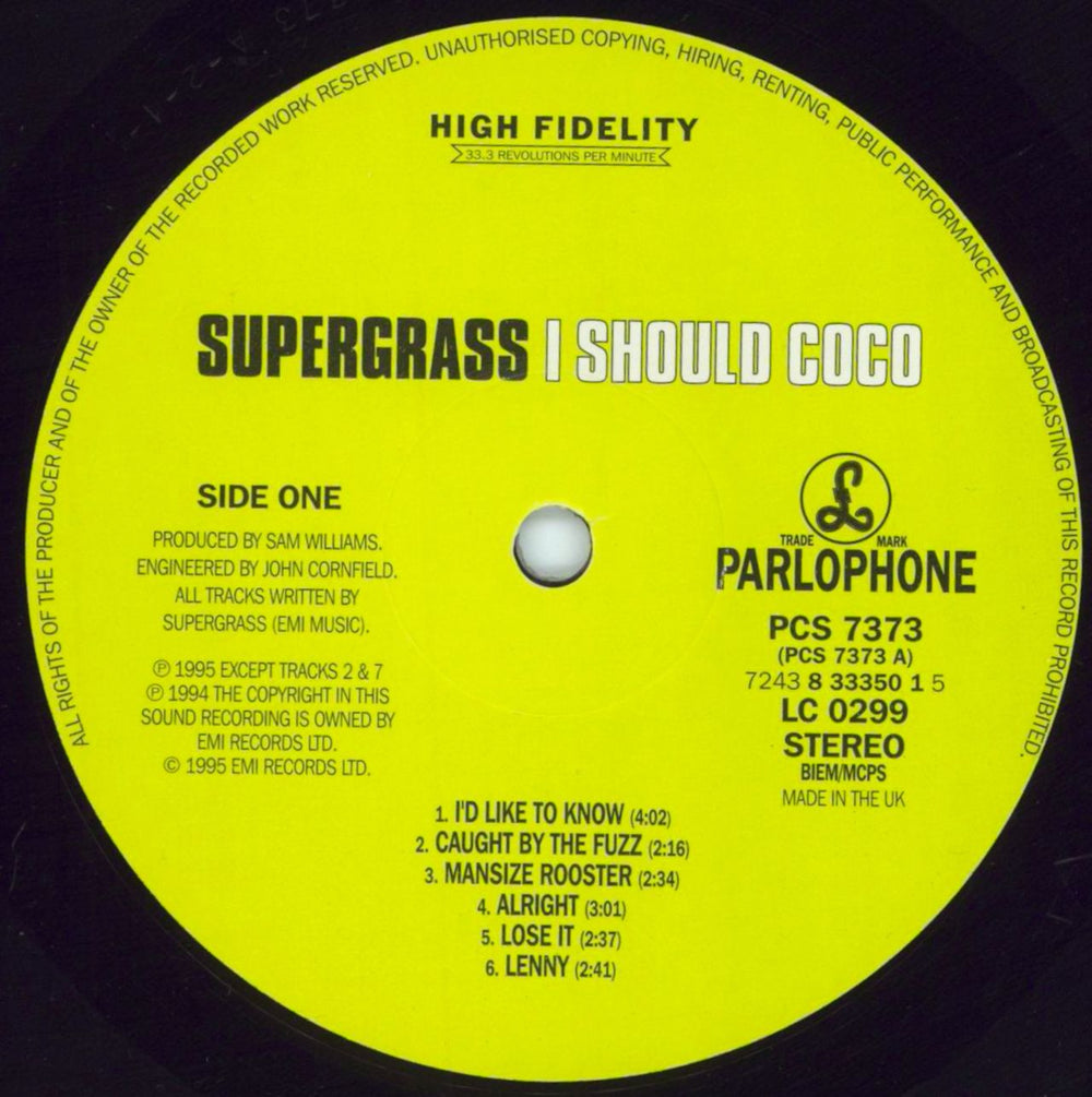 Supergrass I Should Coco + 7" & Sales Presenter UK vinyl LP album (LP record) SGSLPIS807599