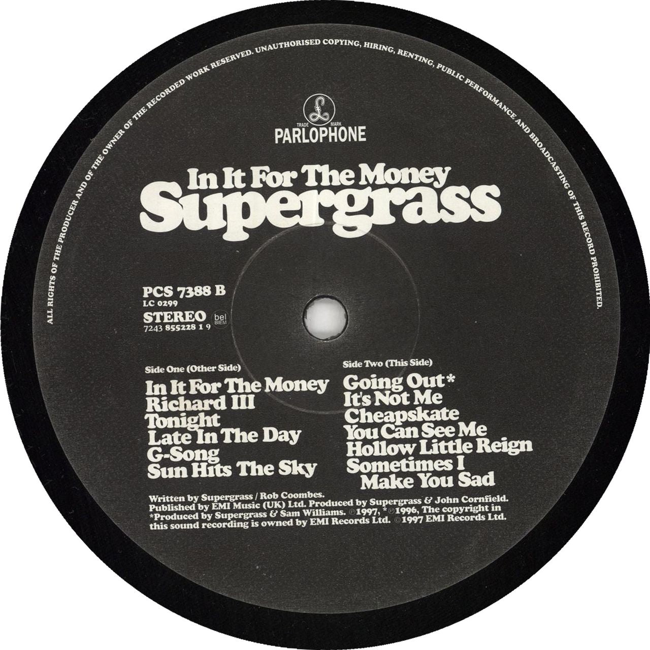 Supergrass In It For The Money - EX UK Vinyl LP