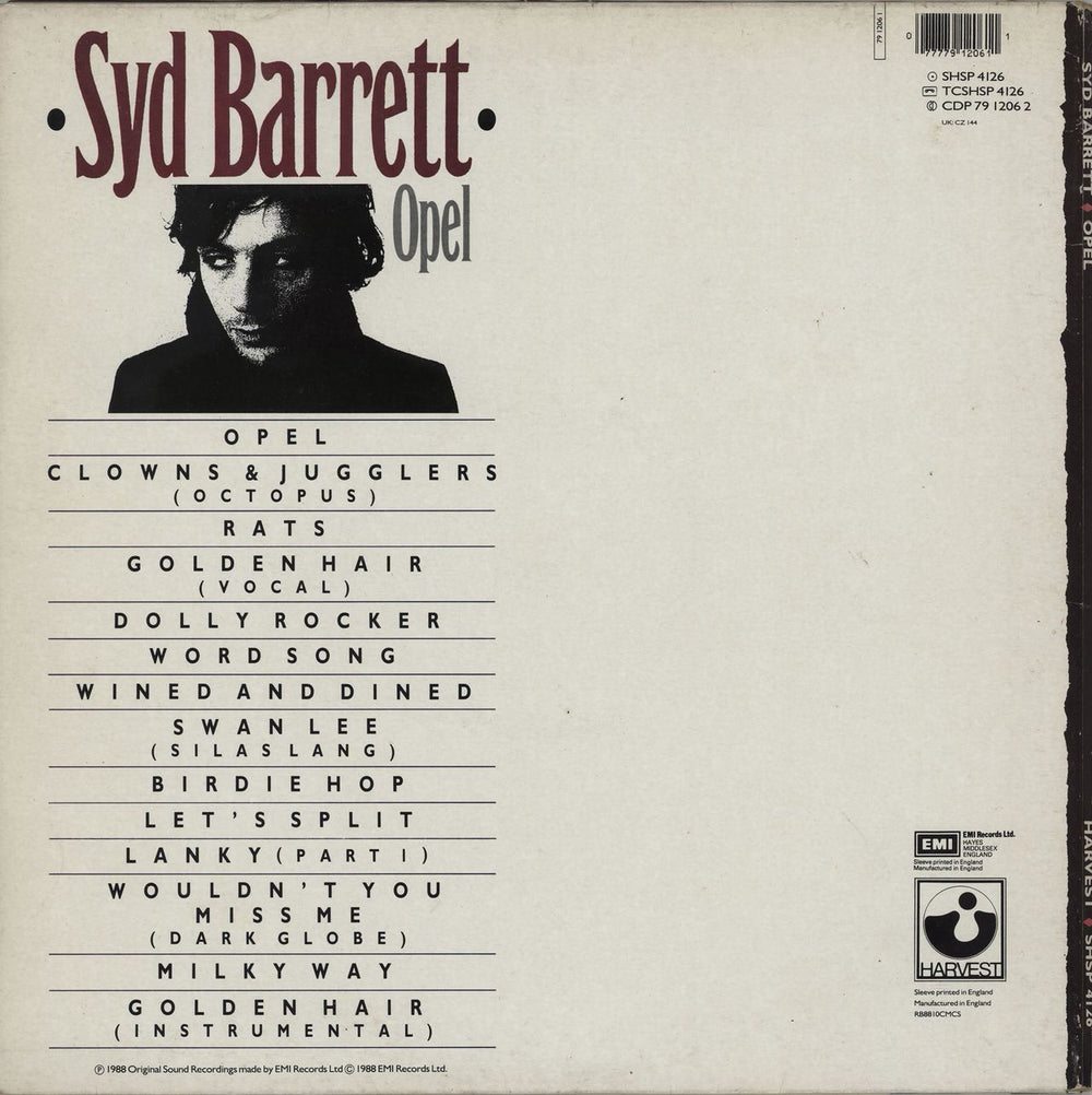 Syd Barrett Opel - EX UK vinyl LP album (LP record) 077779120611