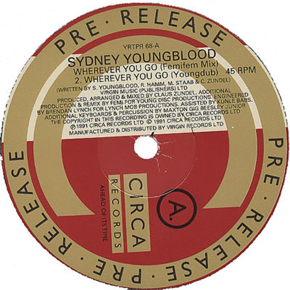 Sydney Youngblood Wherever You Go UK Promo 12" vinyl single (12 inch record / Maxi-single) YRTPR68