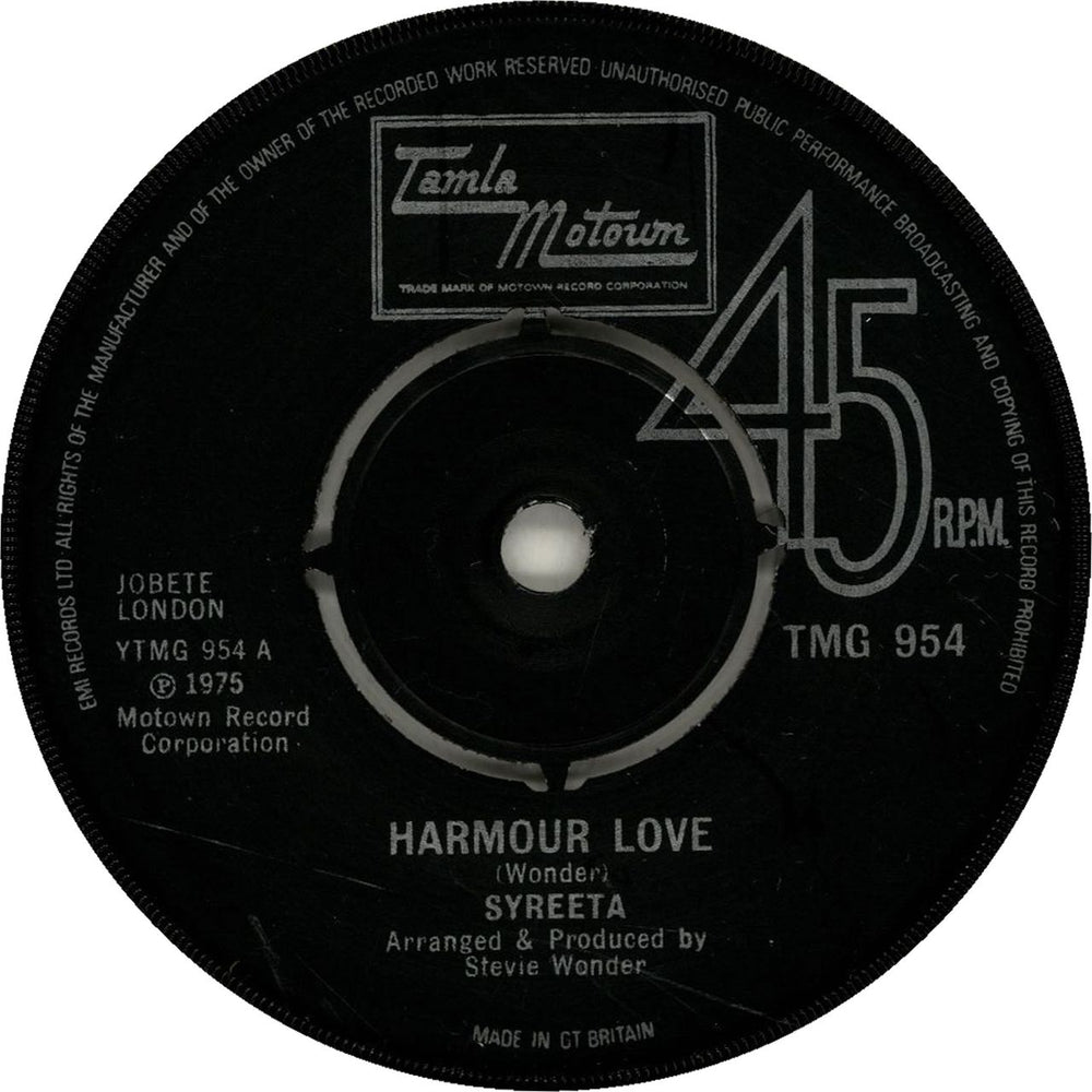 Syreeta Harmour Love UK 7" vinyl single (7 inch record / 45) TMG954