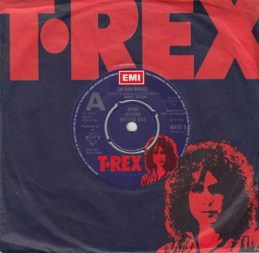 T-Rex / Tyrannosaurus Rex Zip Gun Boogie UK Promo 7" vinyl single (7 inch record / 45) MARC9