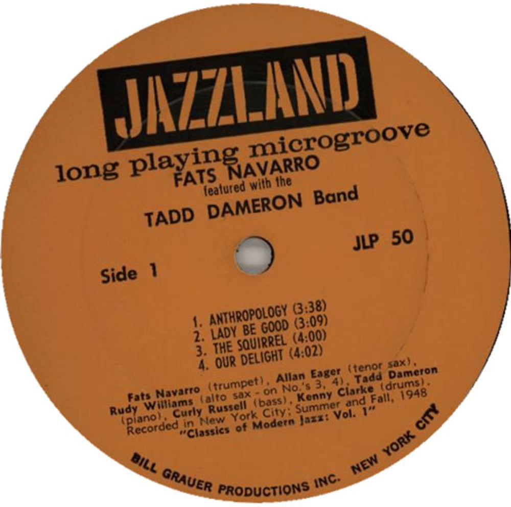 Tadd Dameron Fats Navarro Featured With The Tadd Dameron Quintet US vinyl LP album (LP record) T^DLPFA585548