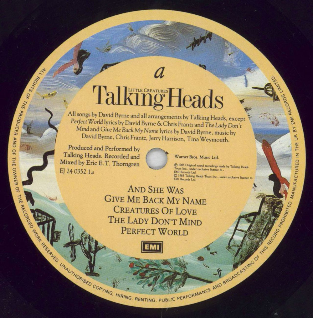 Talking Heads Little Creatures - VG UK vinyl LP album (LP record) TALLPLI827816