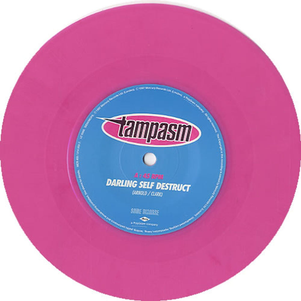 Tampasm Darling Self Desctruct - Pink Vinyl UK 7" vinyl single (7 inch record / 45) AS607DA624355