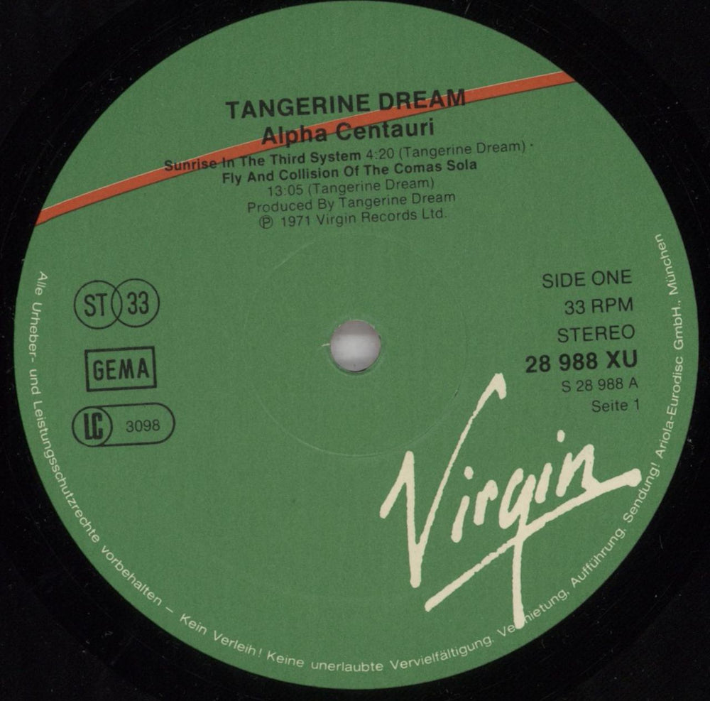 Tangerine Dream Alpha Centauri / Atem - green/red label German 2-LP vinyl record set (Double LP Album) TAN2LAL823812