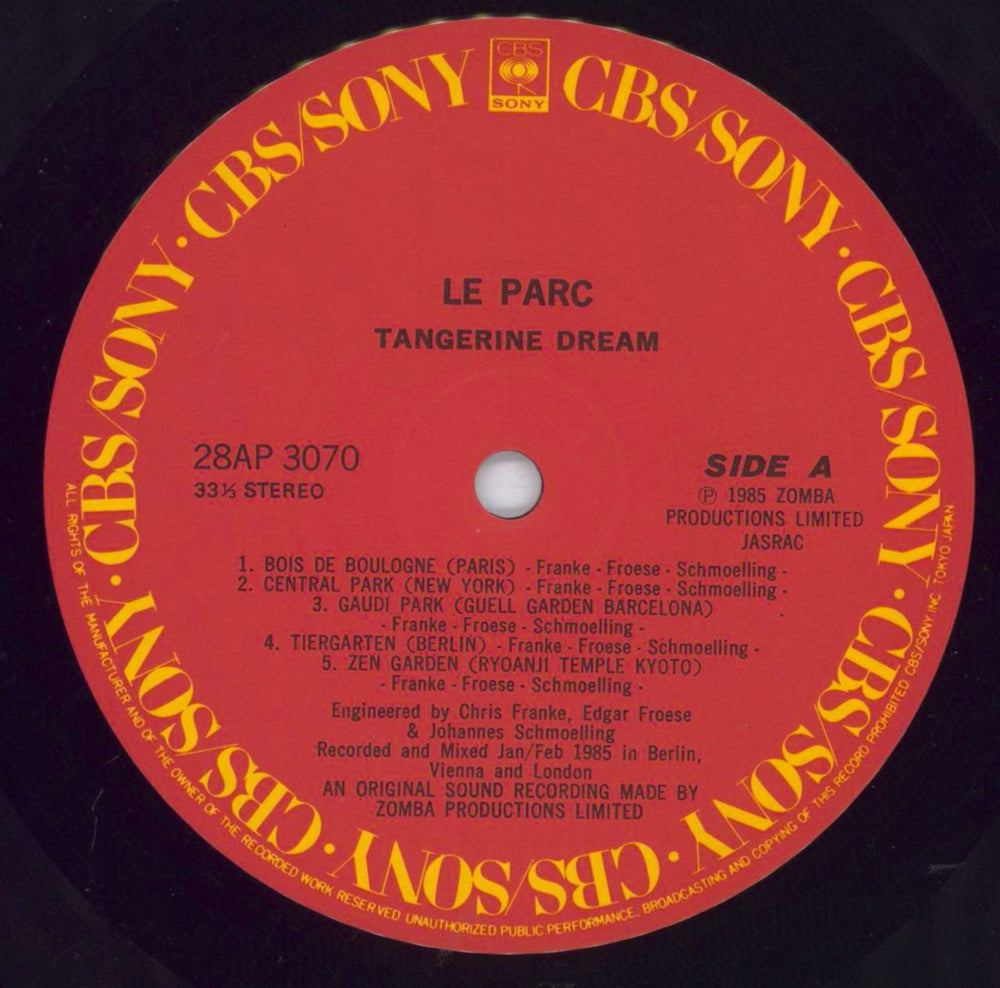 Tangerine Dream Le Parc Japanese vinyl LP album (LP record) TANLPLE256459