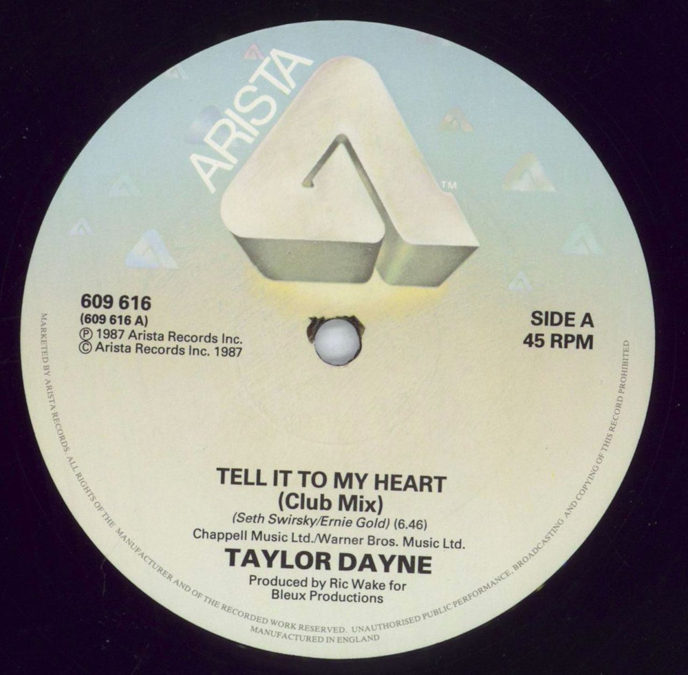 Taylor Dayne Tell It To My Heart UK 12" vinyl single (12 inch record / Maxi-single) 609616