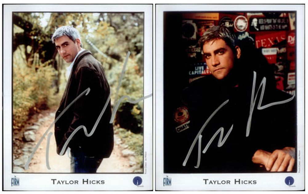 Taylor Hicks Pair Of Signed Photographed US photograph SIGNED PHOTOS