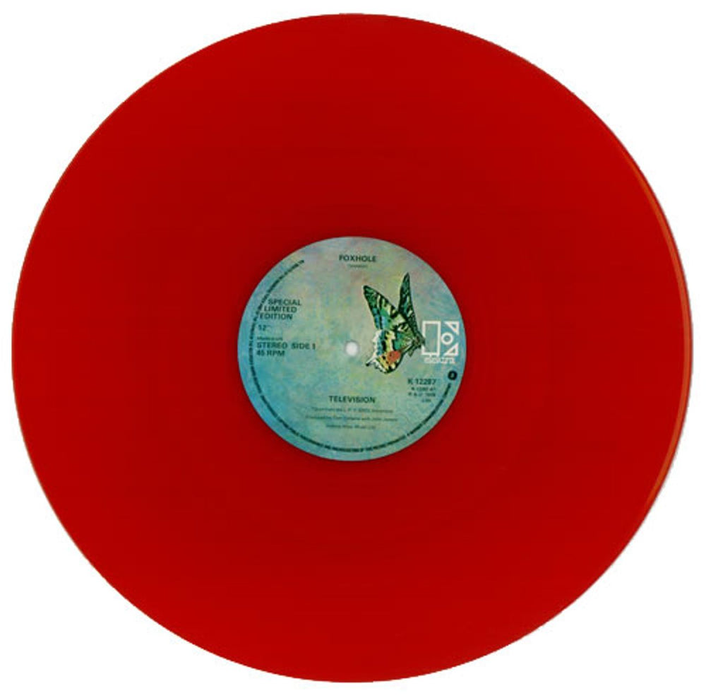 Television Foxhole - Red Vinyl + Yellow Sleeve UK 12" vinyl single (12 inch record / Maxi-single) TLV12FO170310