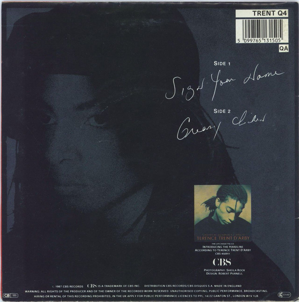 Terence Trent D'Arby Sign Your Name + Poster Sleeve UK 7" vinyl single (7 inch record / 45) 5099765131505